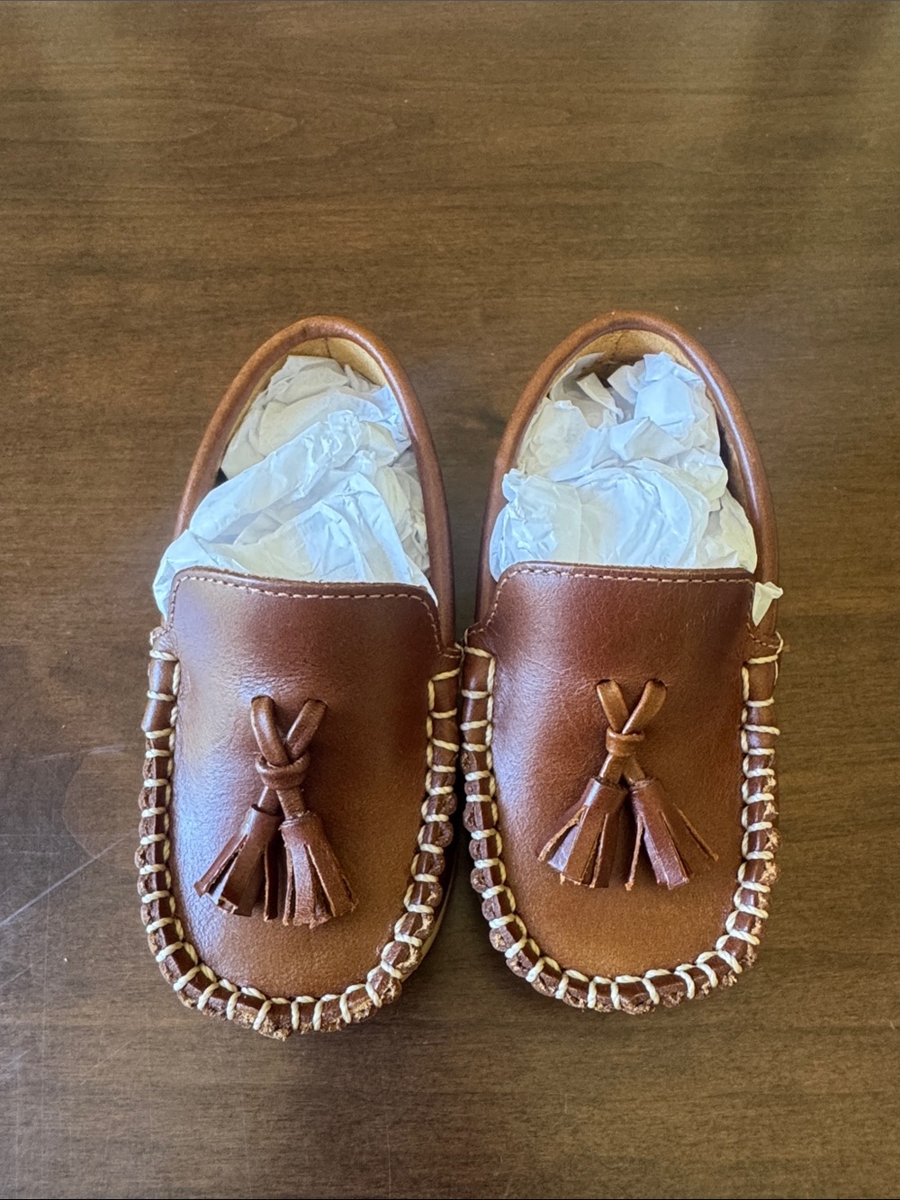 Elephantito Brown Leather Tassel Moccasins